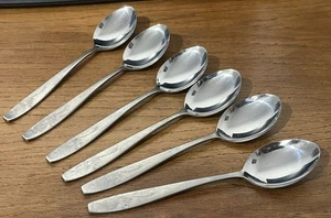 Vintage Viners Spring Rose Dessert Spoons x6 Empire Stainless Cutlery - Picture 1 of 6