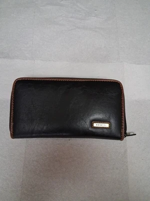 Rosetti Wallet Womens Small 7.5x3.5” Black Faux Leather Clutch Full Zip Pockets - Image 1 of 3