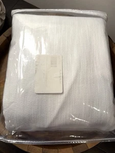 Pottery Barn Cotton Linen Textured BLACKOUT Curtain Panel 50x 84” WHITE NEW - Picture 1 of 7