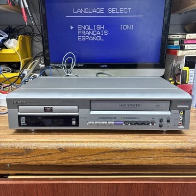 Combo reproductor de DVD Hitachi DV-PF2U VCR sin control remoto gris probado y funcionando Foto 1 de 4