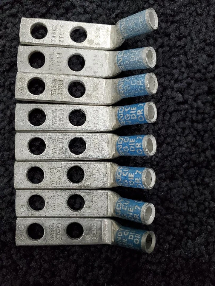 BURNDY YA6CL2TC14 CodeCndctrStd Barrel CU Lug 2 Hole 6 AWG