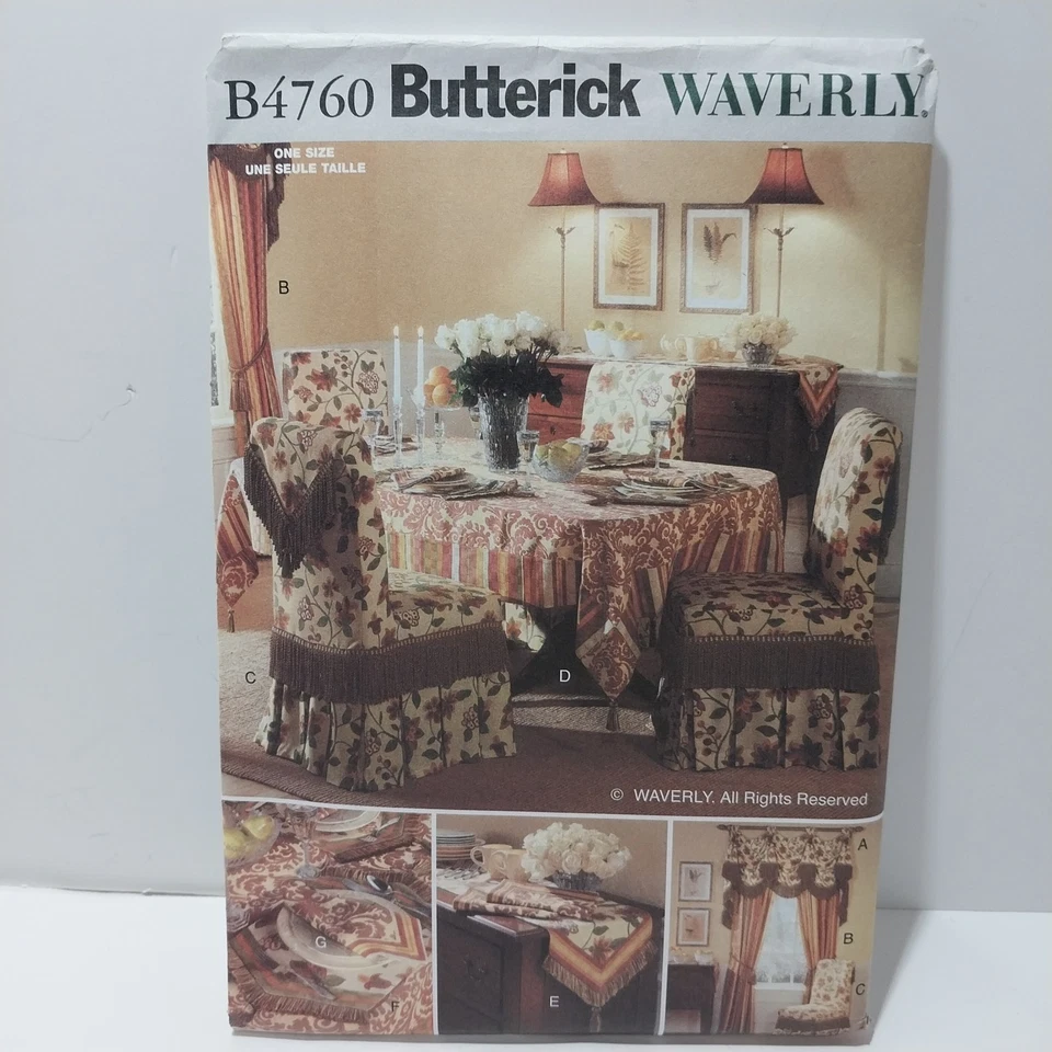 BUTTERICK Sewing Pattern B4760 WAVERLY FORMAL DINING ROOM  Uncut - Image 1 of 4