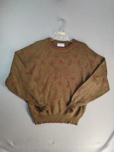 VTG Tricots St Raphael Sweater Mens Large Multicolor Paisley Crewneck Pullover - Picture 1 of 8
