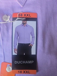 Duchamp London Men's Slim Fit Cotton Stretch Shirt, Purple, Size 18 XXL - Picture 1 of 2