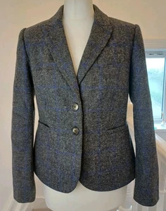 Boden Moon Tweed Blazer Size 12 Excellent Condition Grey Blue. B174 - Picture 1 of 15
