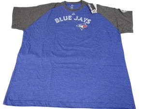 New Toronto Blue Jays Mens Big & Tall Sizes 4XL-5XL Majestic Raglan Blue Shirt - Picture 1 of 6