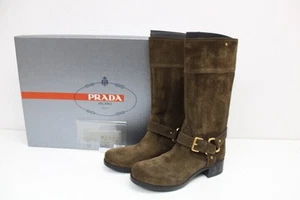 Authenic Women's Prada Calzature Donna Suede Boots Size EU 37/ US 7 - Picture 1 of 10