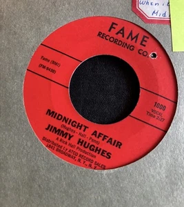 Jimmy Hughes: Midnight Affair/When It Comes To Dancing 45 Fame VG++ vinyl - Picture 1 of 2