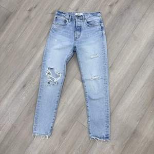 Jeans MOUSSY vintage Melvin conici vita alta effetto invecchiato denim taglia 25 - Foto 1 di 7