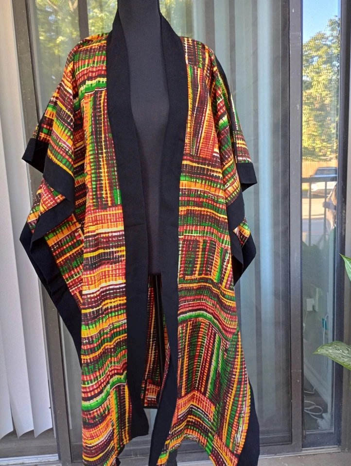 Kimono midi africano Ankara talla L Foto 1 de 2