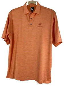 FootJoy Mens XL Short Sleeve Space Dye Orange Heather Polo Golf Shirt - Picture 1 of 10