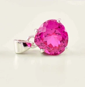 29.5 Ct A++ Natural Pink Sapphire Pear Cut 925 Solid Silver Pendant Gemstone - Picture 1 of 7