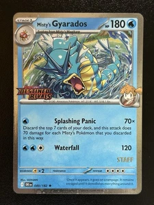 MISTY'S GYARADOS Destined Rivals Prelanzamiento Staff Promo 049/182 HOLO CASI NUEVO (A) - Imagen 1 de 8