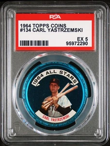 1964 Topps Coins #134 Carl Yastrzemski Boston Red Sox Baseball PSA 5 EX - Picture 1 of 7