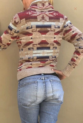 Ralph Lauren Mediano Navajo Desierto Cárdigan Polo RRL Suroeste Azteca Suéter Foto 1 de 4