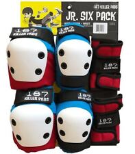 187 Killer Pads - Kids Red/White/Blue JR Six Pack - Knee, Elbow & Wrist Safety G