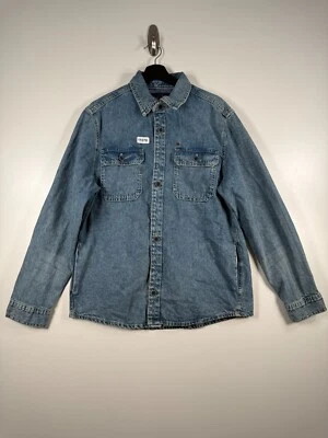 BNWT Buffalo David Bitton Mens Button Up Denim Shirt Jacket Blue Sz M 21.5x29 - Image 1 of 4