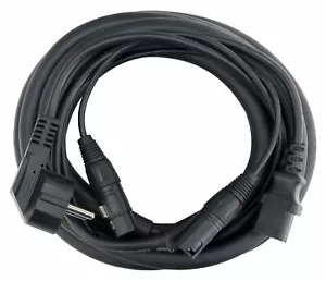 DJ PA Hybrid Multi Kabel Schuko Strom Aktiv Lautsprecher Audio Box IEC XLR 6m - Bild 1 von 3