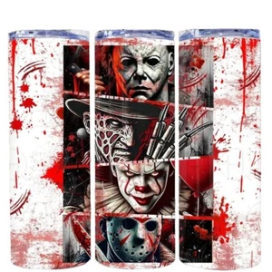 Horror Movie Character Halloween Tumbler Design for 20oz Tumblr Insulated Travel - Picture 1 of 3