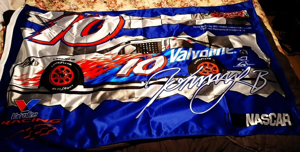Bandera grande Johnny Benson 57x33 Valvoline vintage 2001 Nascar Racing #10 Foto 1 de 1