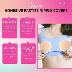Nipple Covers Silicone Sticky Boobs Reusable Waterproof Breast Petals Pasties - Picture 1 of 6