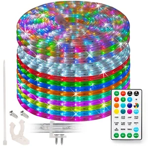 10 Color Changing Rope Light, 12-Modes, Weatherproof Accent Lighting - 100ft - Picture 1 of 5