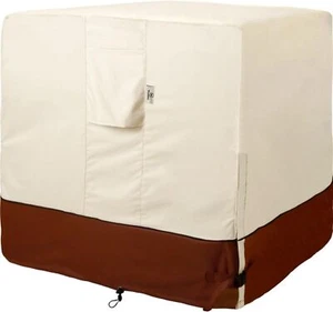 Air Conditioner Cover for Outside 32x32x28 inches, Beige & Reddish Brown - Picture 1 of 7