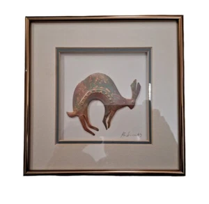 Vintage Southwest Mimbress Kupfer Hase signiert Wandbild 1993 Bruckdorfer - Bild 1 von 6