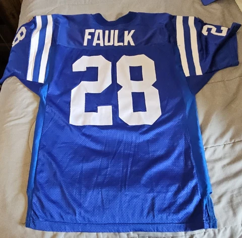Marshall Faulk Indianapolis Colts NFL Jersey Vintage Sz 50 XL Authentic Wilson Cover