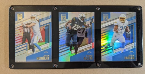 LOS ANGELES CHARGERS 3 CARD PLAQUE JUSTIN HERBERT KEENAN ALLEN AUSTIN EKELER Cover