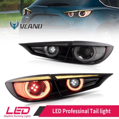 VLAND FULL LED Tail Lights Smoked For 2014-2018 Mazda 3/Axela Sequential pair - image 1 of 4