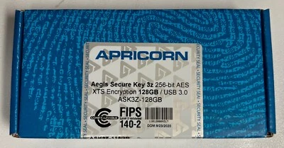 Apricorn ASK3Z-128GB, 128GB  Secure Key 3z USB 3.1 Flash Drive SEALED. - Image 1 of 2