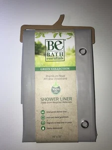 Bath Essentials Shower Liner New Peva mildew resistant waterproof gray 70 x 72 - Picture 1 of 3