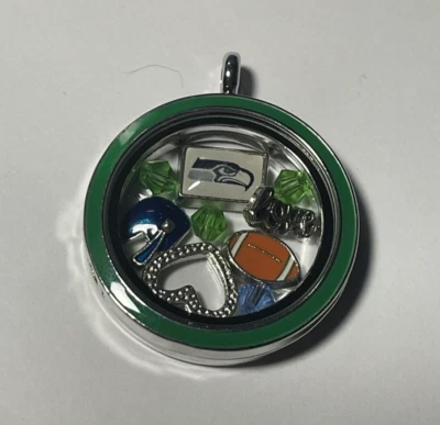 Seattle Seahawks NFL Memory Charm Locket w/ 22 IN chain NEW - Image 1 of 3