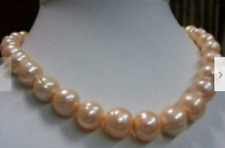 18“16“ AAA 13-12MM NATURAL SOUTH SEA PINK BAROQUE PEARL NECKLACE 14K CLASP 