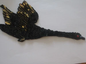 Pailletten Applikation ALTGold Schwarz, Ganz ? 23 x11 cm sehr schön - - Bild 1 von 4