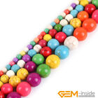 Multicolor Turquoise Gemstone Round Loose Spacer Beads For Jewelry Making 15" 