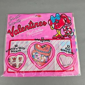 Nuevas pegatinas selladas vintage años 80 rascado y olfateado menta San Valentín - Imagen 1 de 4