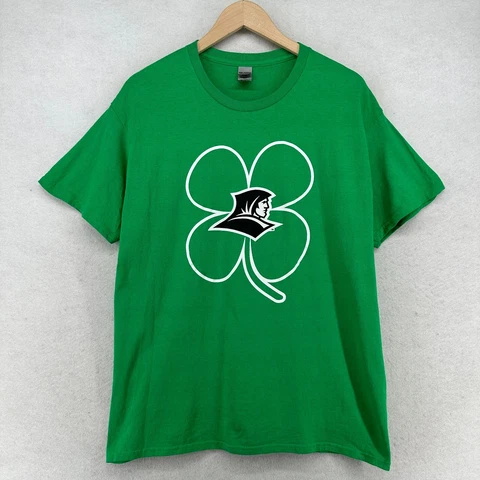 PROVIDENCE FRIARS Shirt Mens L ST PATRICKS Irish Cotton Clover Graphic Green Cover
