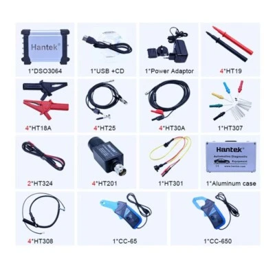 Hantek DSO3064 Kit VII 4CH Auto Oscilloscope 60MHz 200MS/s Frequency Counter - Image 1 of 4