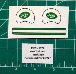 1965 - 1971 Tilted NY Jets DIECUT Football Gumball Helmets *DECAL SHEET ONLY*