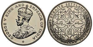 STRAITS SETTLEMENTS George V. 1920 AR Dollar NGC PR64 KM 33 Pridmore 10 Restrike - Picture 1 of 1