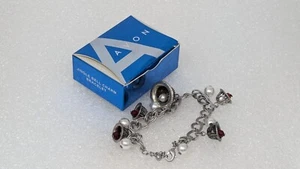 Avon Jingle Bell Charm Bracelet Silver Tone With Original Box - Picture 1 of 1