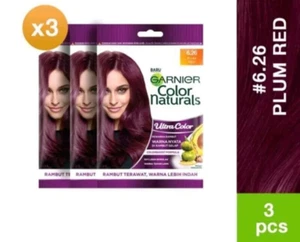 3x Garnier Coloranti Naturali per Capelli Tintura per Capelli #6.26 Rosso PRUGNA - Foto 1 di 6