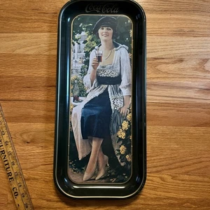 VINTAGE 1921 Coca Cola Coke Tray Autumn Girl Rectangular Replica - Picture 1 of 5