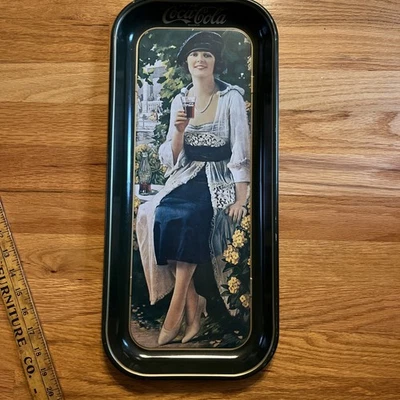 VINTAGE 1921 Coca Cola Coke Tray Autumn Girl Rectangular Replica - Image 1 of 4