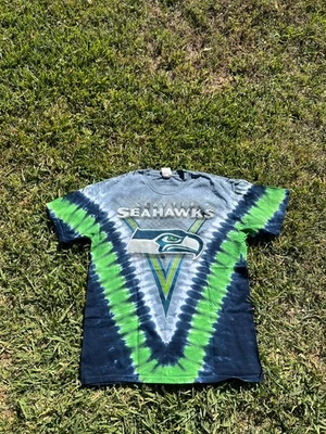 Seattle Seahawks Shirt Mens L Tie Dye NFL Football Majestic Large Tee - Image 1 of 4