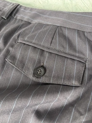 Nine West Cyndi Dress Pants Size 10 Gray Blue Pinstripe Stretch NWT $89 Retail - Image 1 of 4