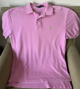 Polo Ralph Lauren Mens Med Pink Short Sleeve Polo Shirt - Picture 1 of 9