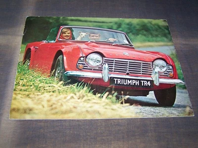 ¡EXCELENTE Magnífico folleto Triumph TR 4 de 1963!!! Foto 1 de 4